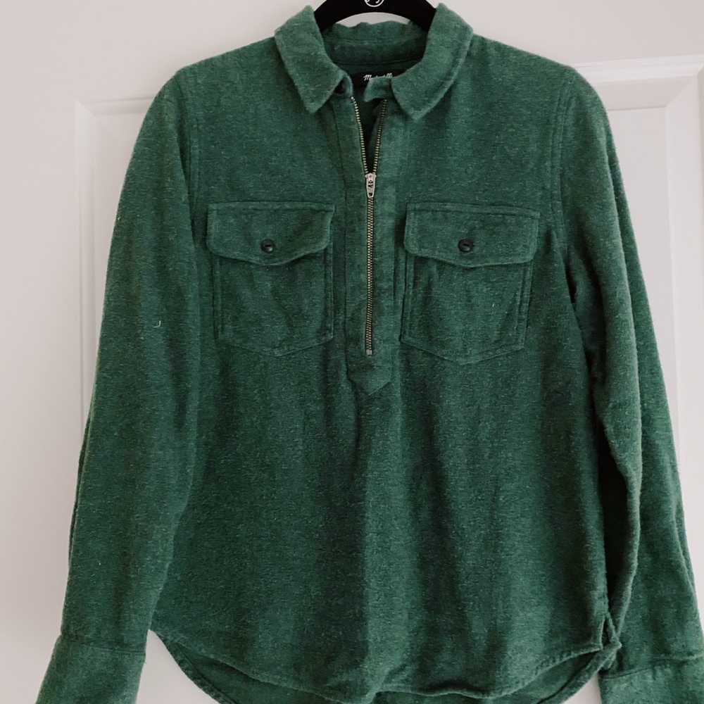 Madewell Women’s Fashionable Flannel Quarter-Zip